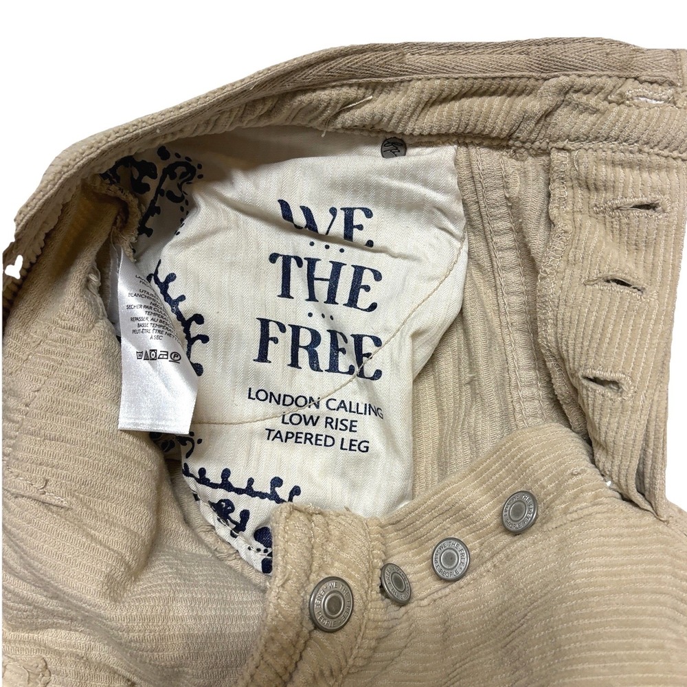 We The Free People Pants London Calling Corduroy Cargo Tapered Leg Boho Sz 28 - Picture 9 of 14